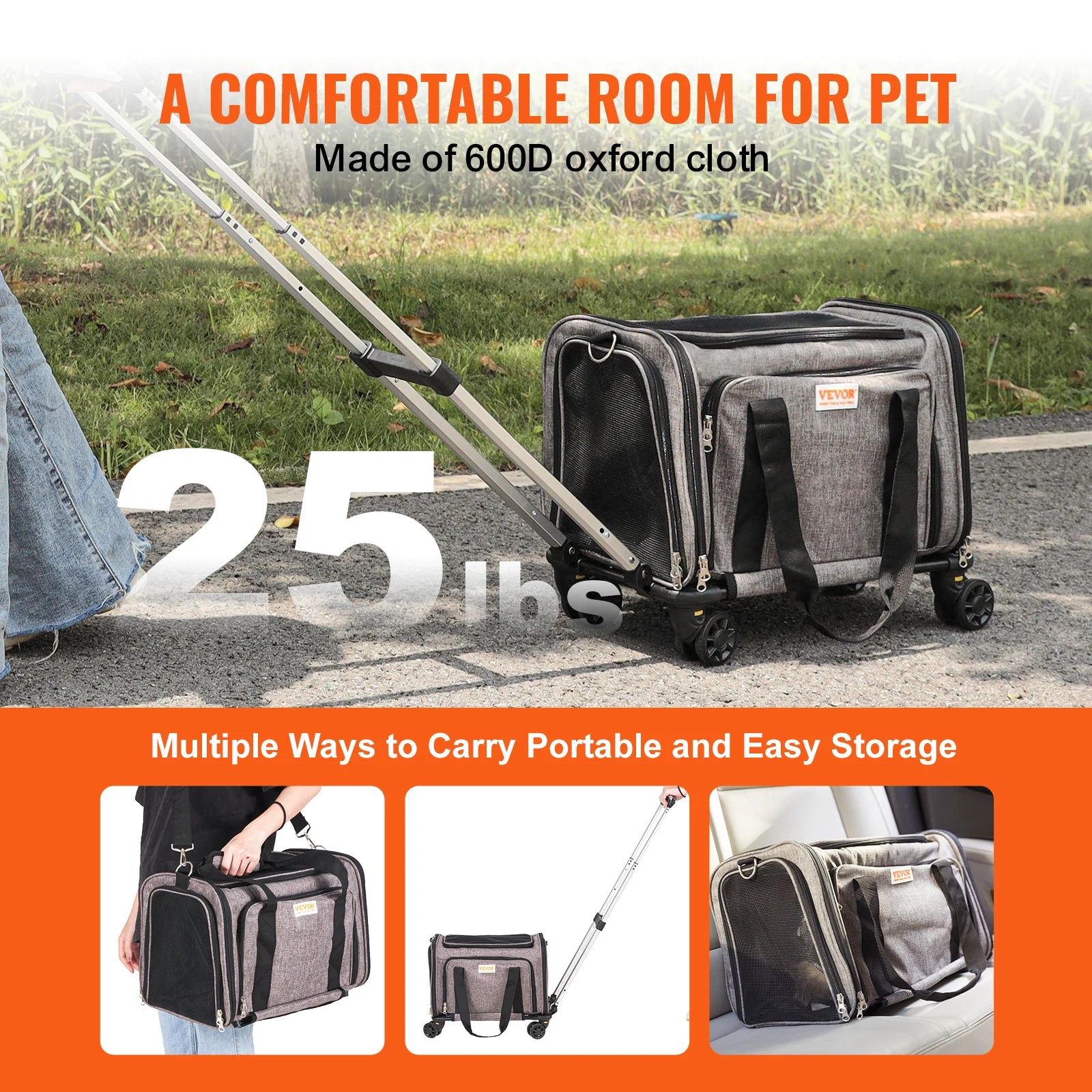 Airline Approved Expandable Rolling Pet Carrier