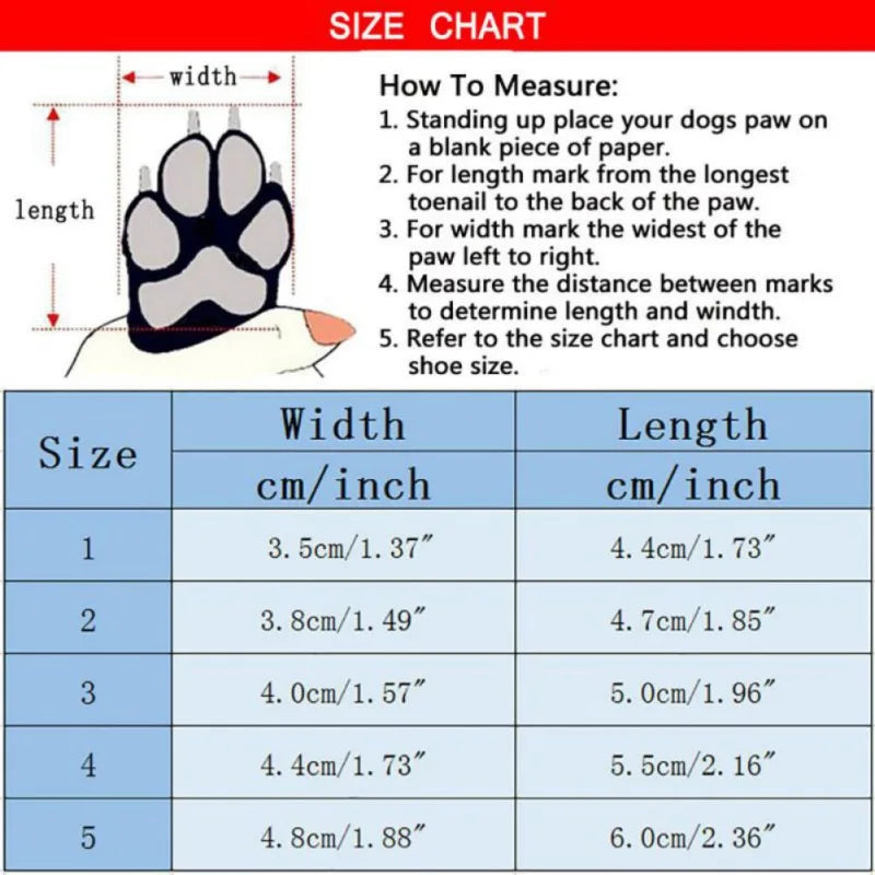 Non-Slip Waterproof Pet Dog Snow Boots