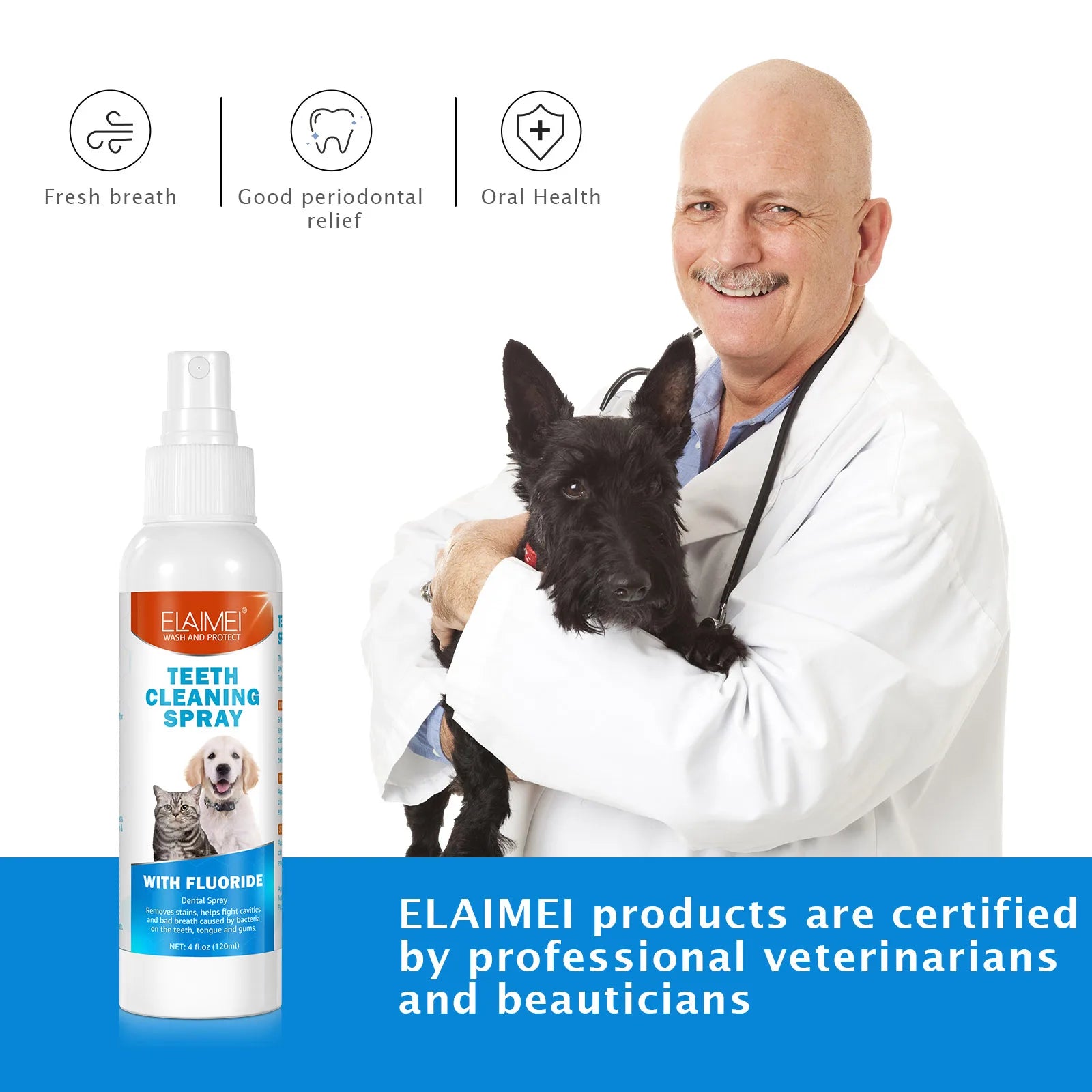 Pet Teeth Cleaning Dental Spray w/Fluoride