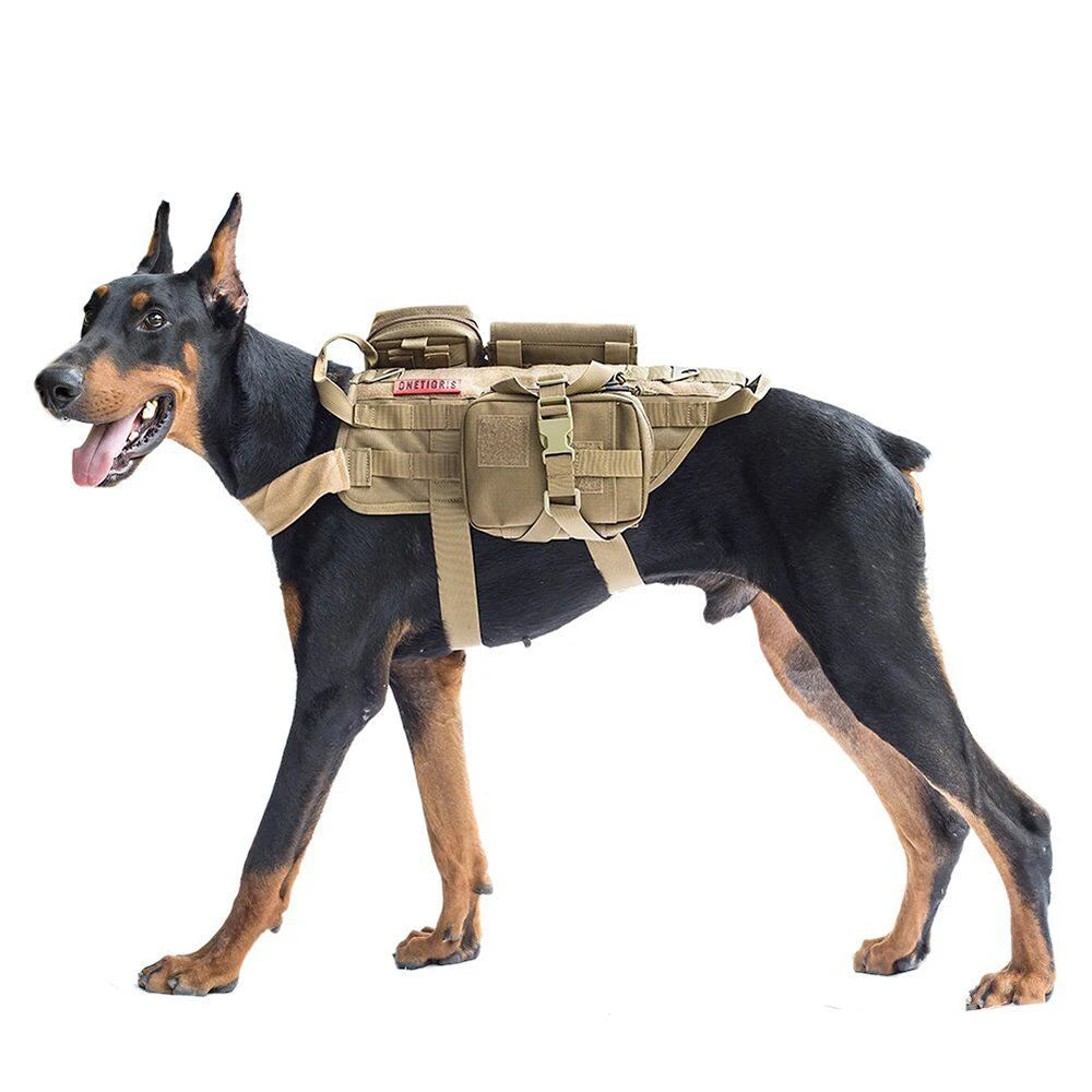 Large Dog Tactical Training Vest Harness & Leash Set