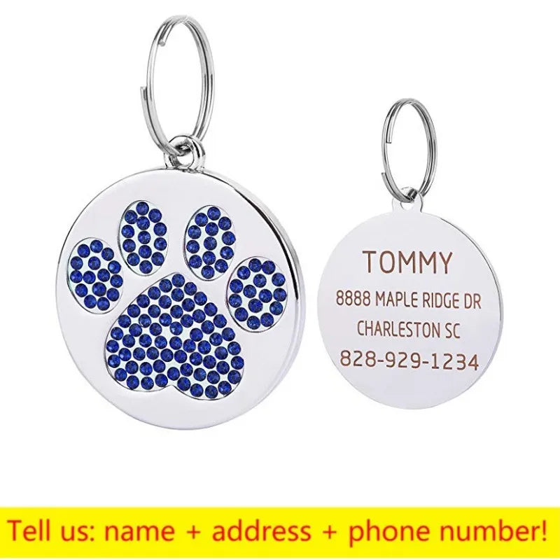 Engraved Stainless Steel Pet Pendant ID Tag