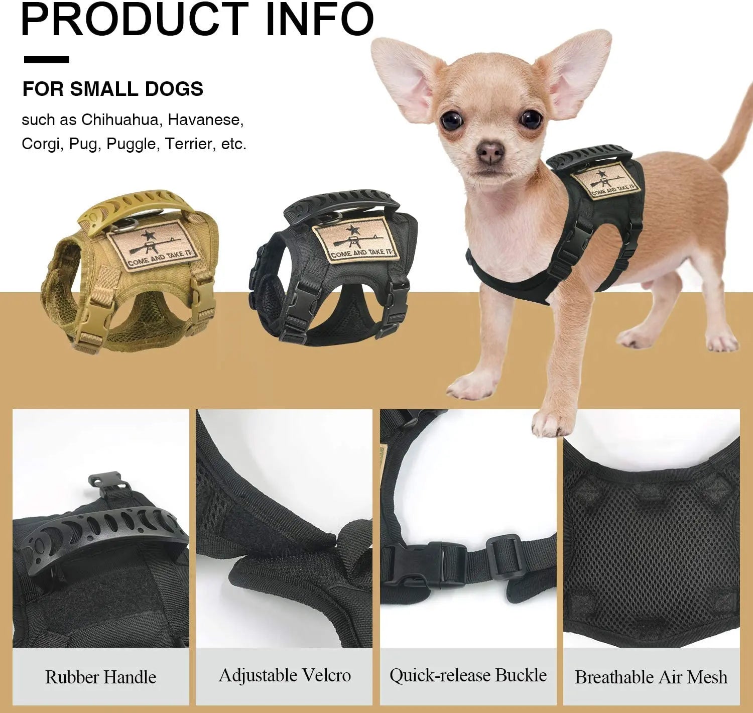 Small Dog Tactical Training Vest Harness