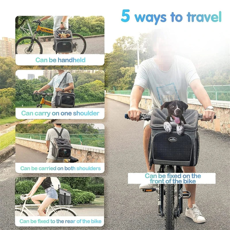Detachable Bike Basket & Car Seat Pet Backpack Carrier