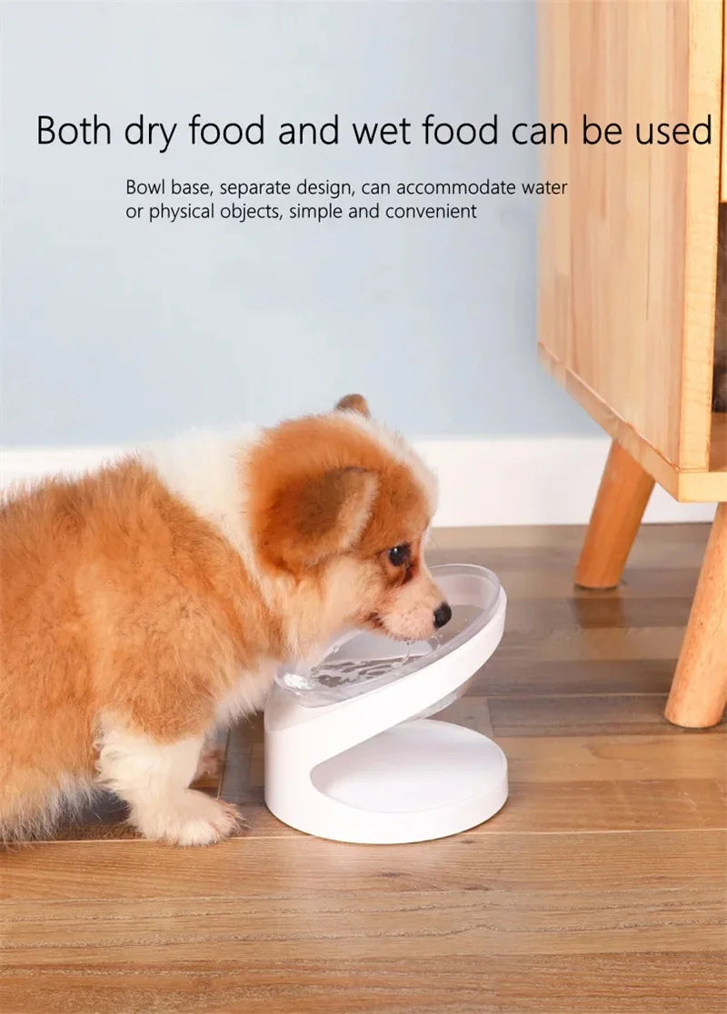Anti-Slip High Tilted Neck Protector Pet Bowl
