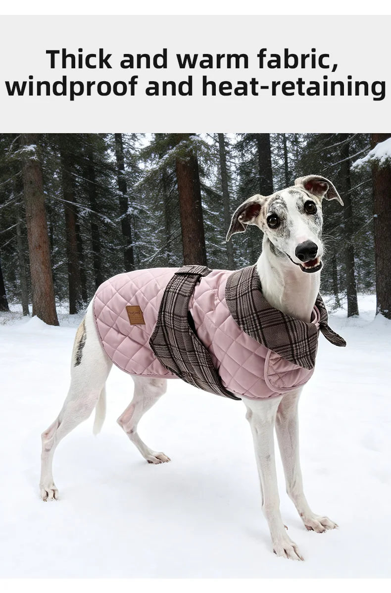 Luxury Quilted Vintage Plaid Dog Coat
