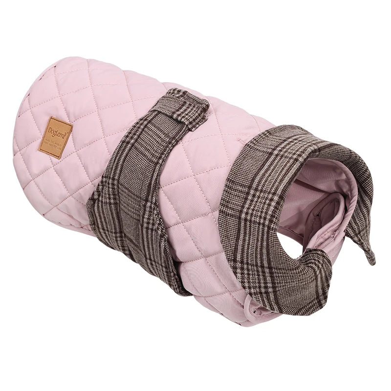Luxury Quilted Vintage Plaid Dog Coat