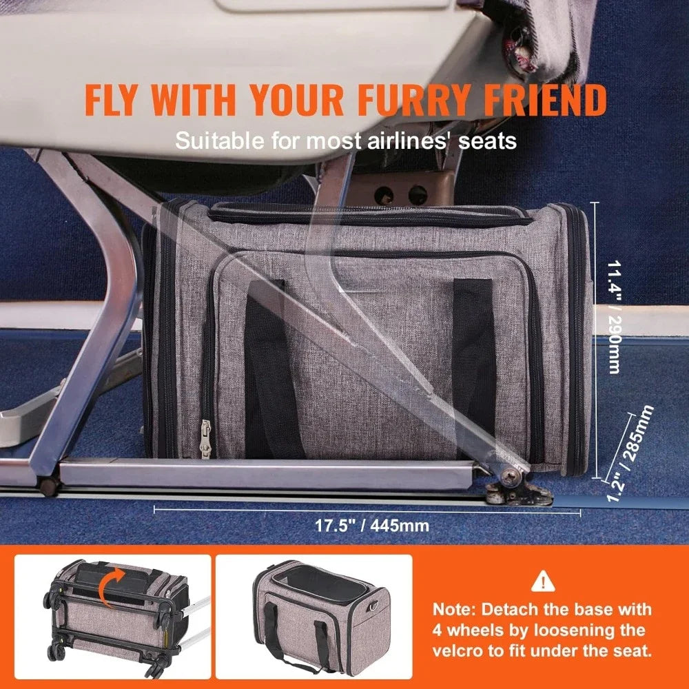 Airline Approved Expandable Rolling Pet Carrier