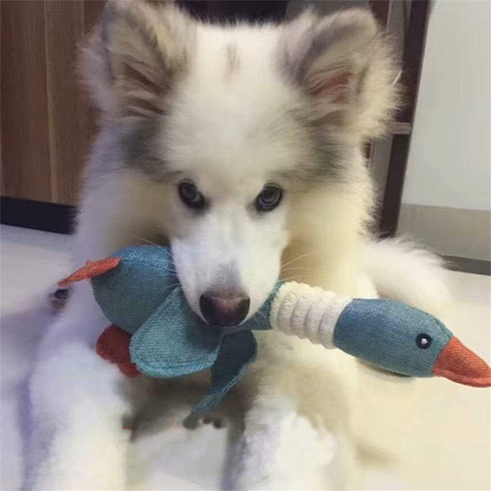 Mallard Duck Plush Dog Toy w/Squeaker