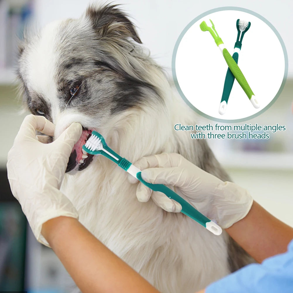 Three-Head Multi-Angle Pet Toothbrush