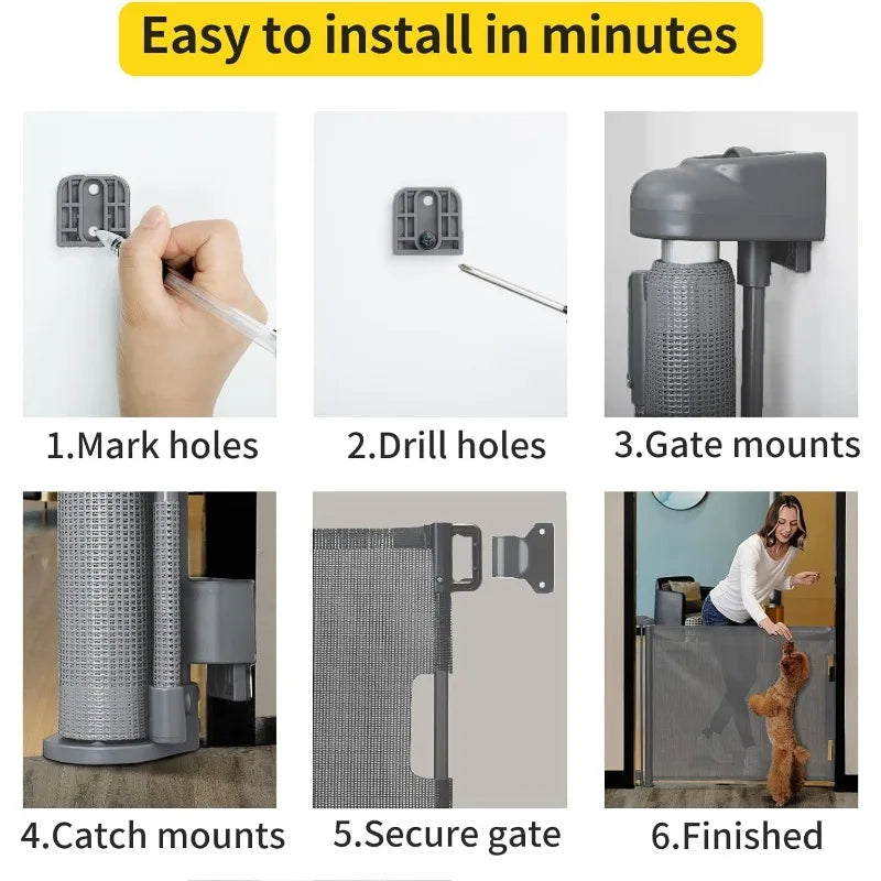 Retractable Mesh Dog Safety Gate