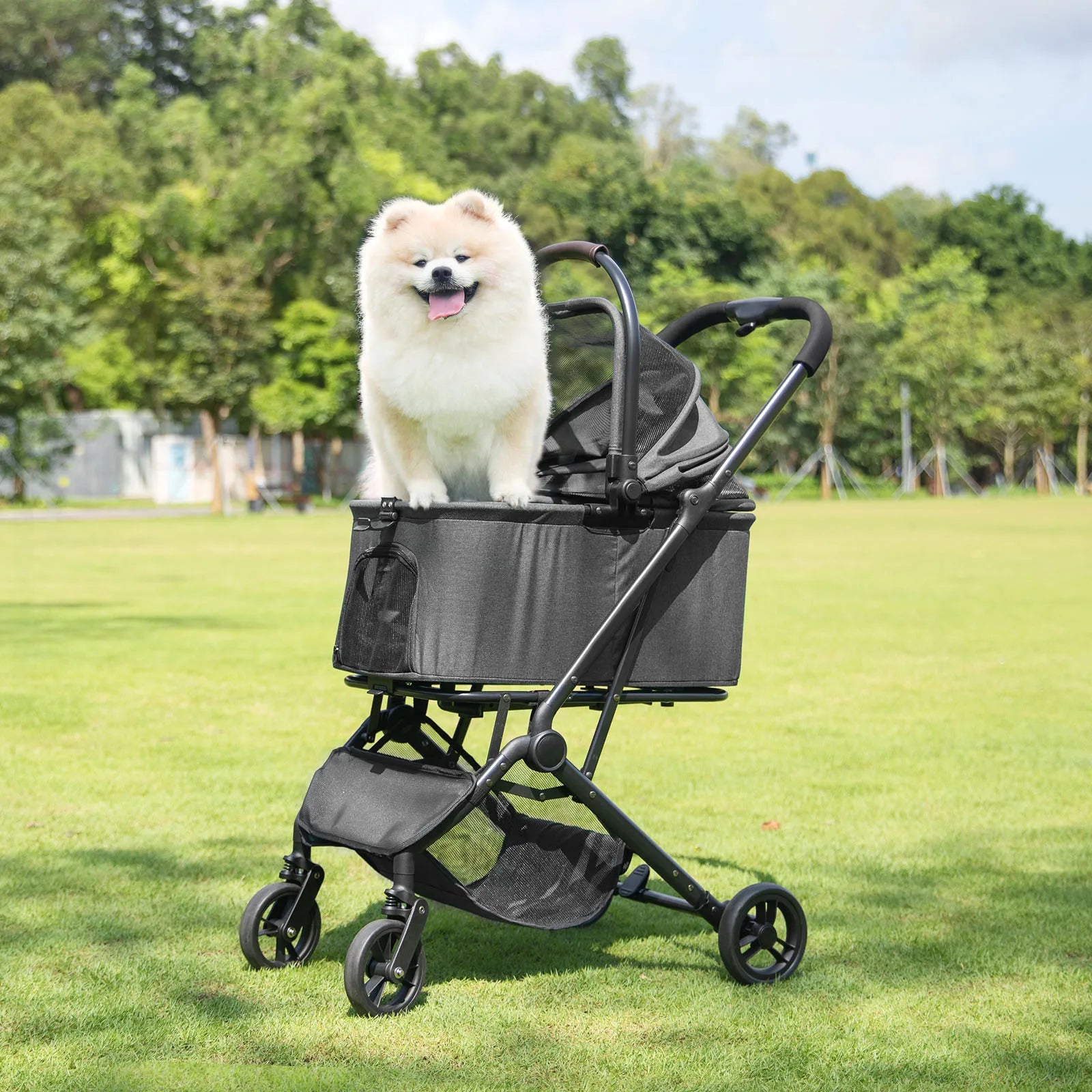 Cozy Dual Use Pet Stroller w/Detachable Carrier