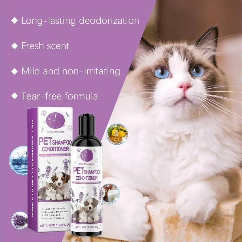 Lavender Natural Plant-Based Deodorizing Pet Shampoo Conditioner