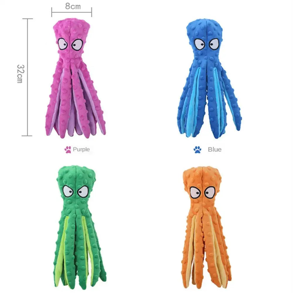 Soft Octopus Squeaky Plush Dog Toy