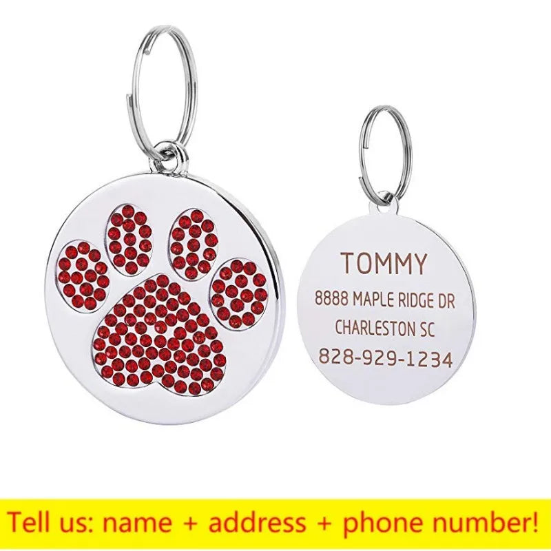 Engraved Stainless Steel Pet Pendant ID Tag