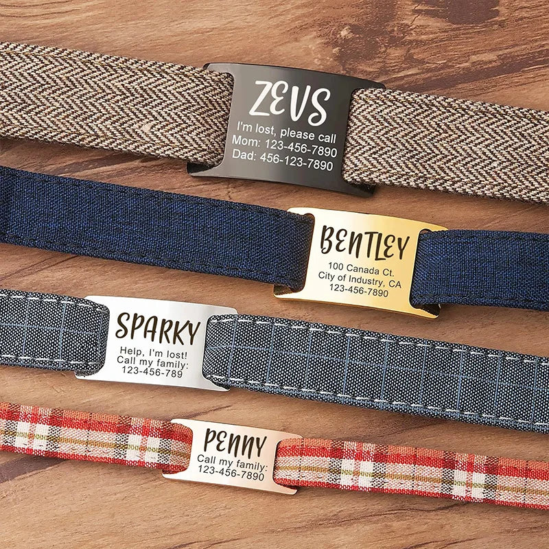 Custom Engraved Stainless Steel Pet Collar Slide-On ID Tag