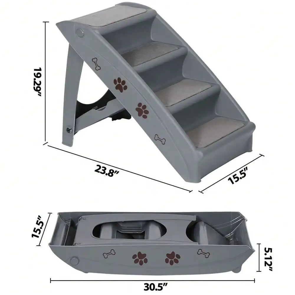 Foldable 4-Step Indoor-Outdoor Dog Stairs