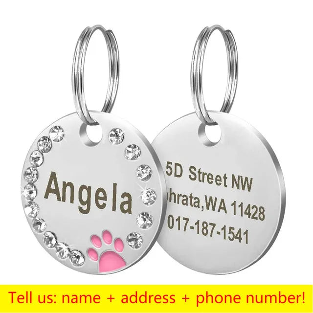 Engraved Stainless Steel Pet Pendant ID Tag