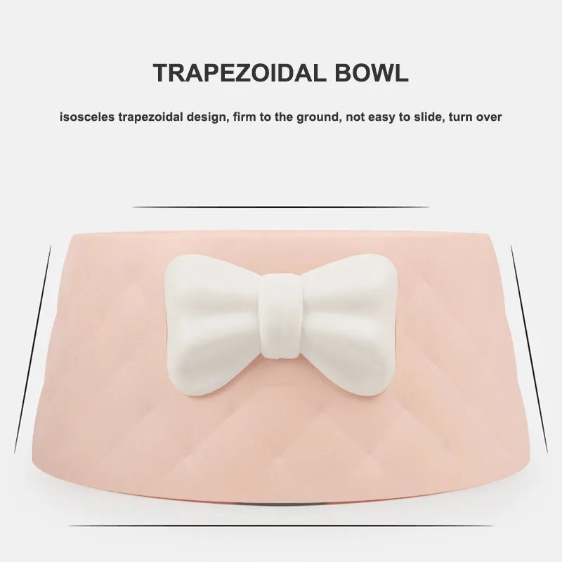 Lovely Bowknot Diamond Pattern Pet Bowl