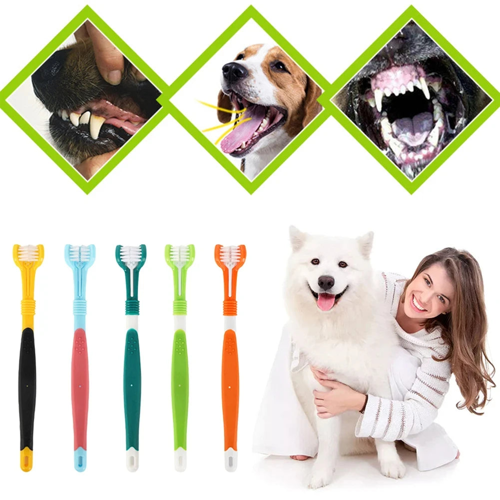 Three-Head Multi-Angle Pet Toothbrush