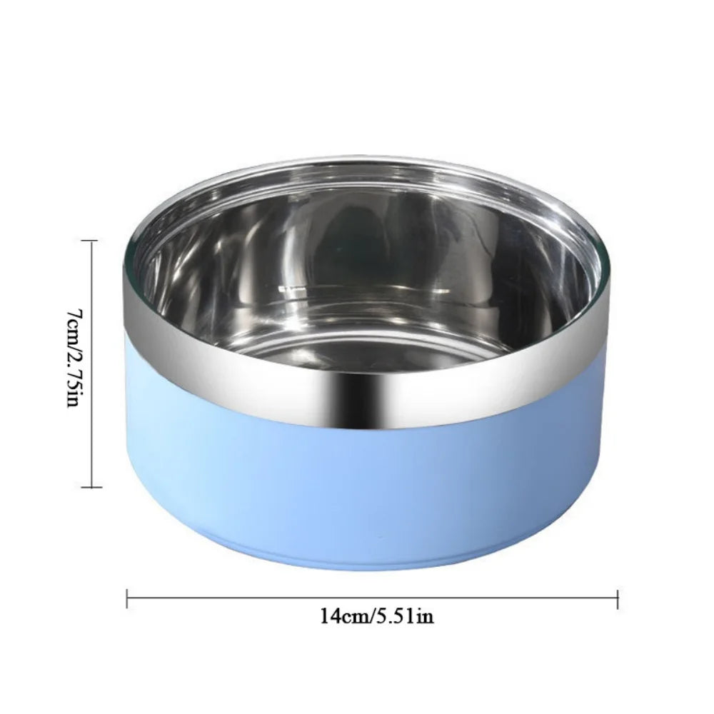 Custom Engraved Stainless Steel Non-Slip Double Layer Pet Bowl