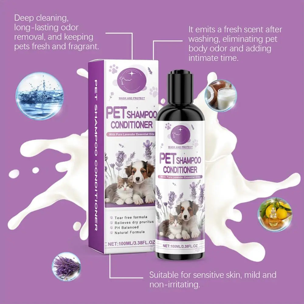 Lavender Natural Plant-Based Deodorizing Pet Shampoo Conditioner