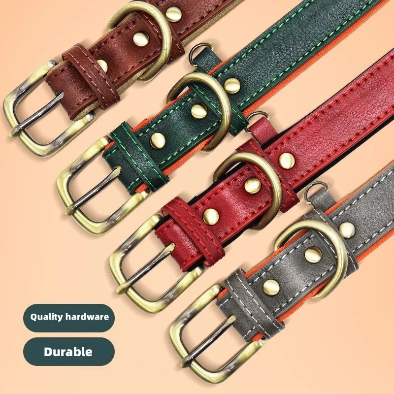 Customized Soft Padded Leather Dog Collar