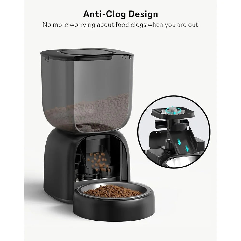 Automatic Pet Food Dispenser w/Battery Backup & Double Lock Security