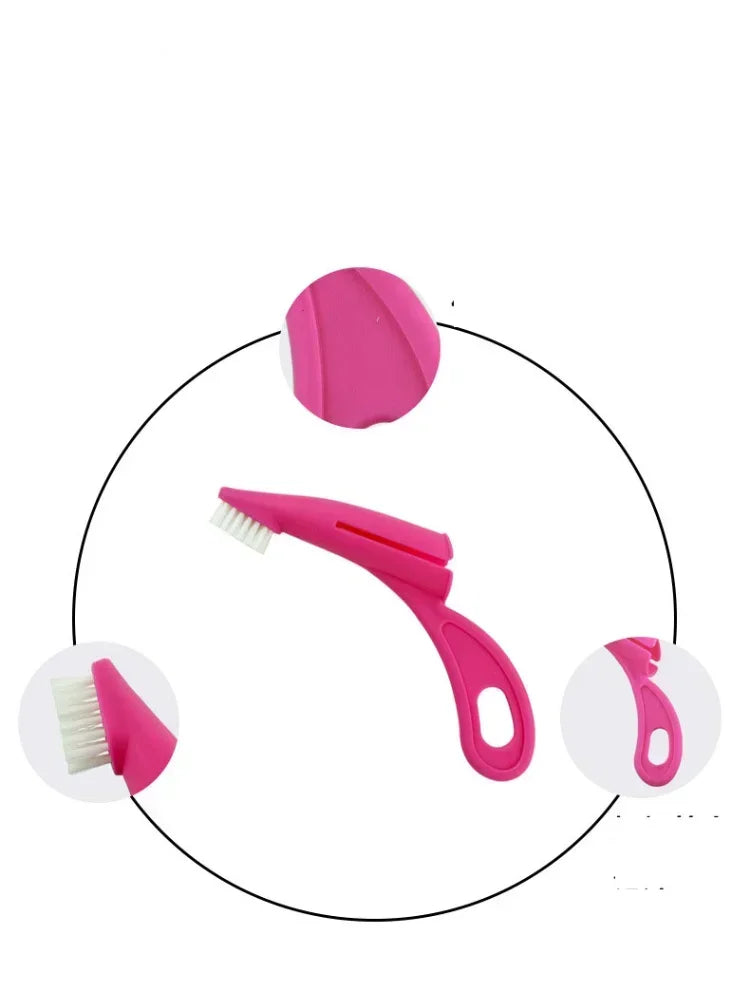 Soft Bristle Multi-Angle Pet Finger Toothbrush w/Handle