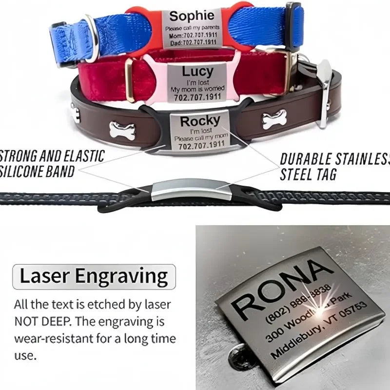 Custom Laser Engraved Pet ID Collar Charm