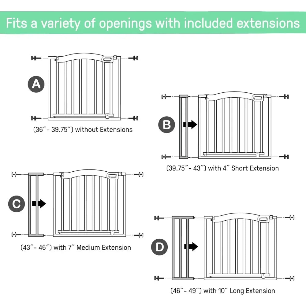 Decorative Wood & Metal Pressure Mounted Pet Safety Gate