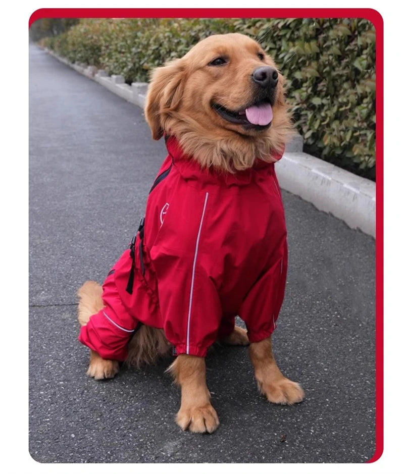 Adjustable Waterproof Dog Jump Suit w/Detachable Hood