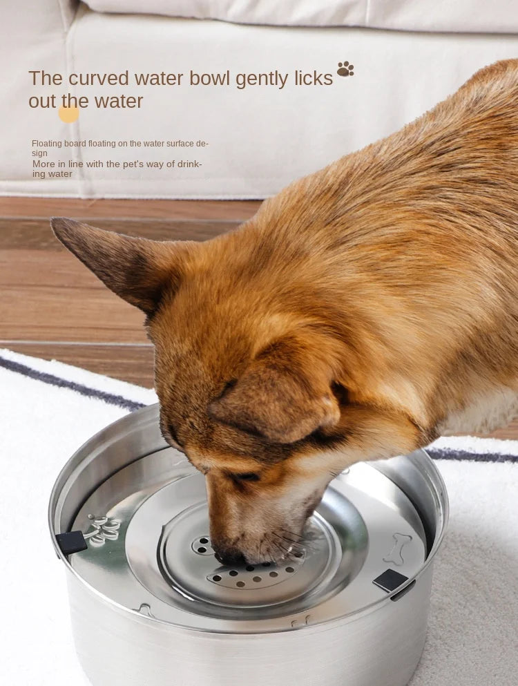 Honey Pet Large Capacity 304 Stainless Steel Suspension Water Bowl