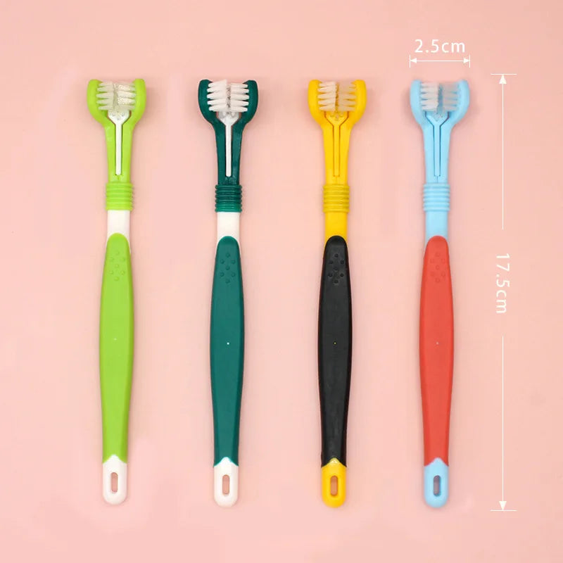 Three-Head Multi-Angle Pet Toothbrush