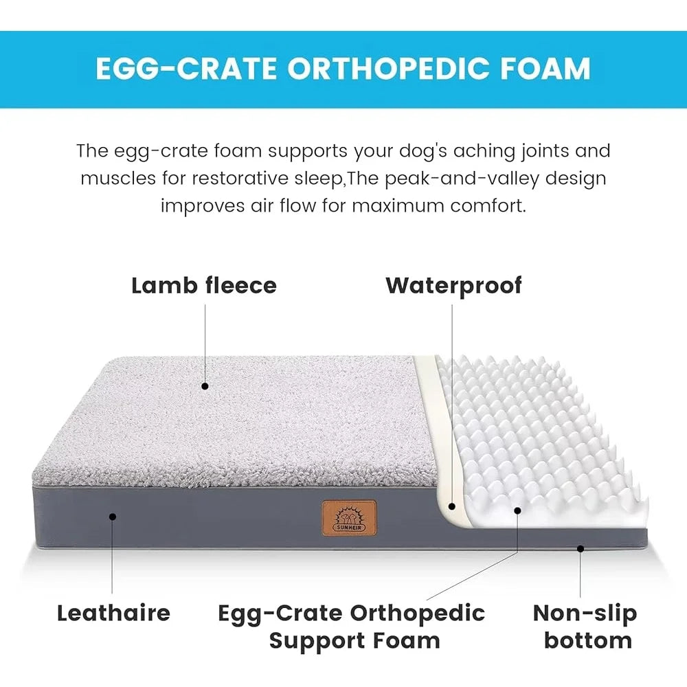 Large Egg-Foam Orthopedic Waterproof Dog Bed