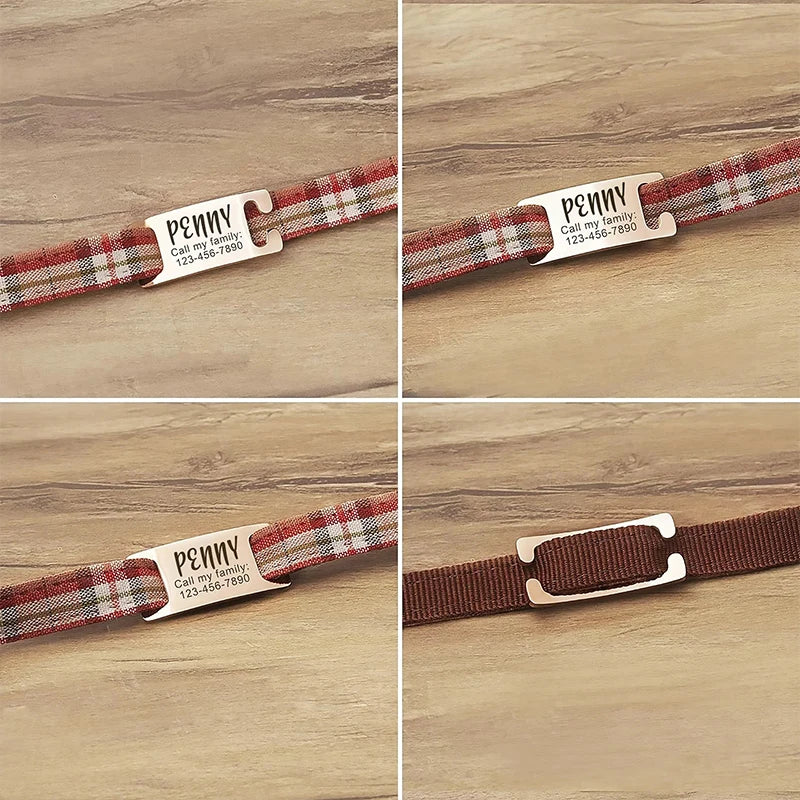 Custom Engraved Stainless Steel Pet Collar Slide-On ID Tag