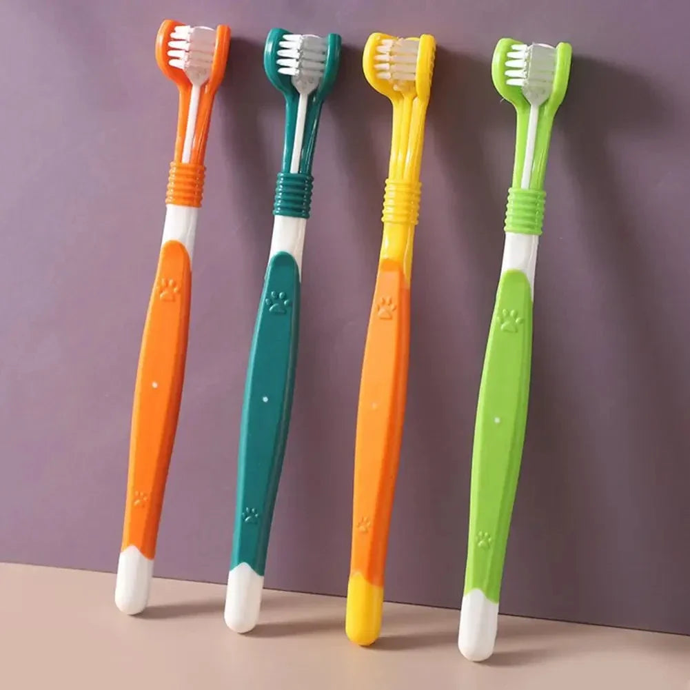 3-Sided Tartar Cleaning Pet Toothbrush