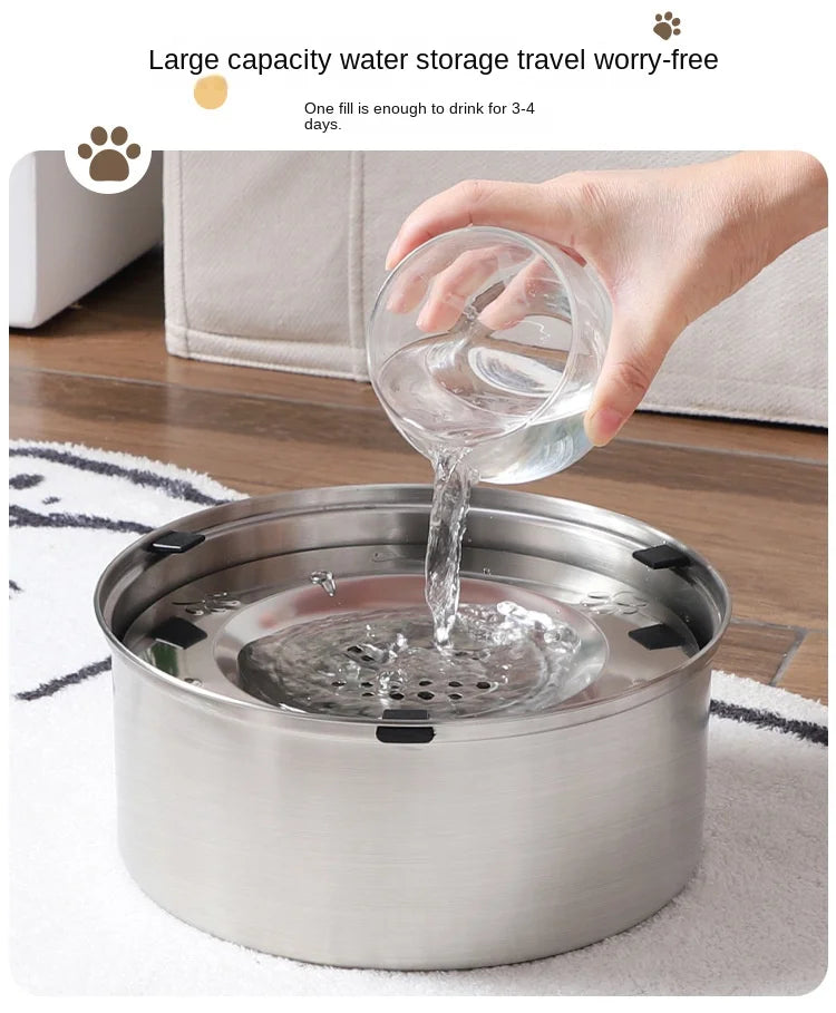 Honey Pet Large Capacity 304 Stainless Steel Suspension Water Bowl