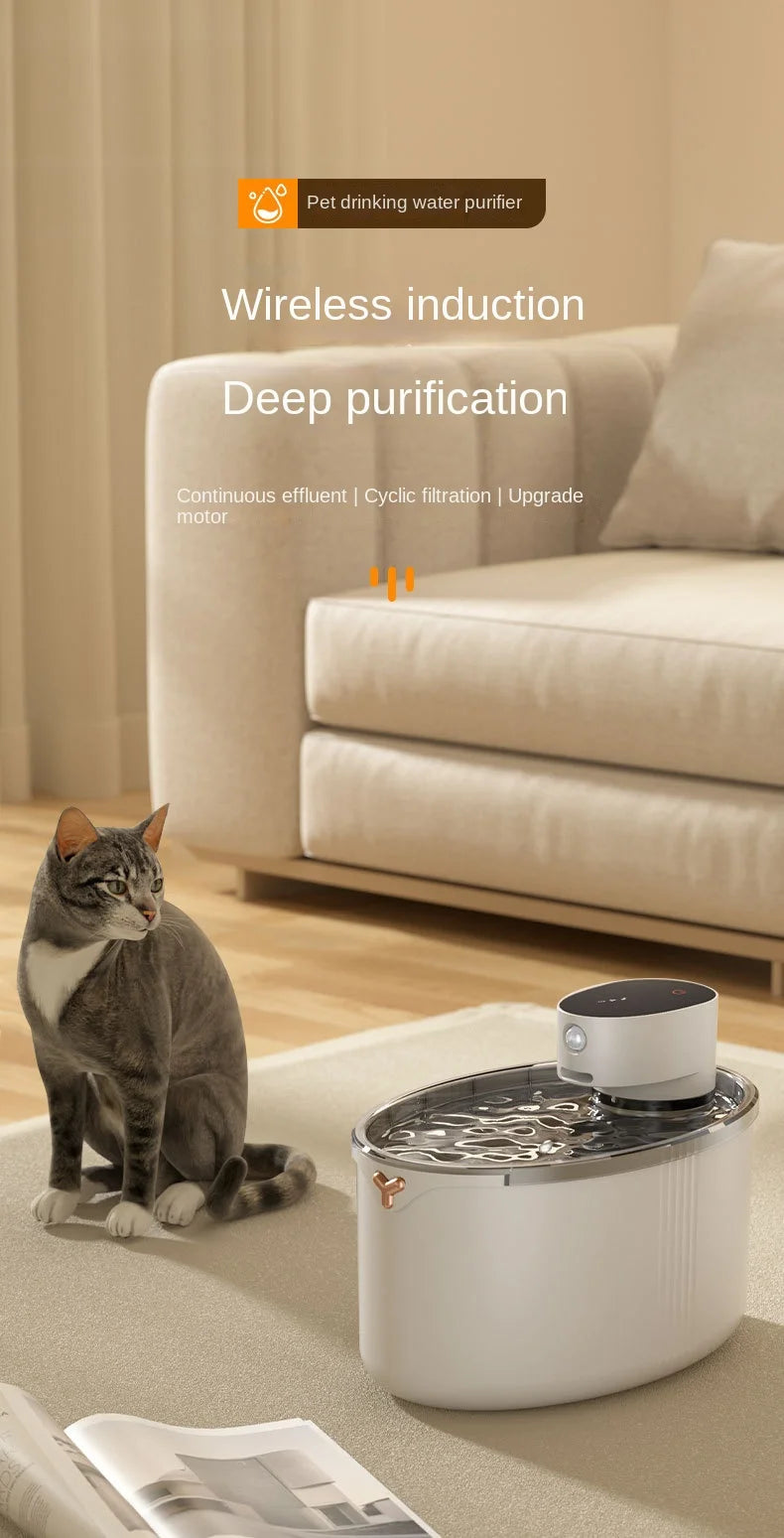 USB Wireless Rechargeable 2.5L Automatic Pet Water Fountain