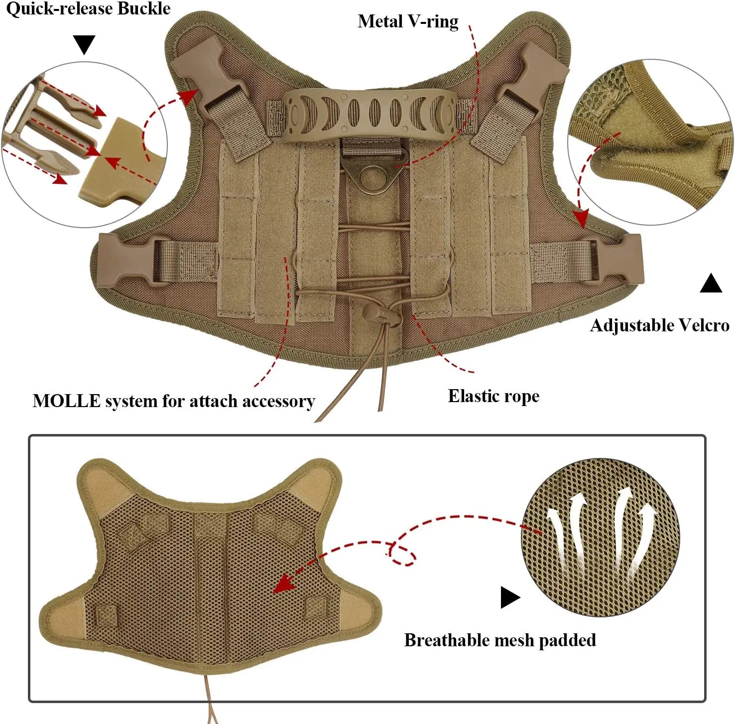 Small Dog Tactical Training Vest Harness