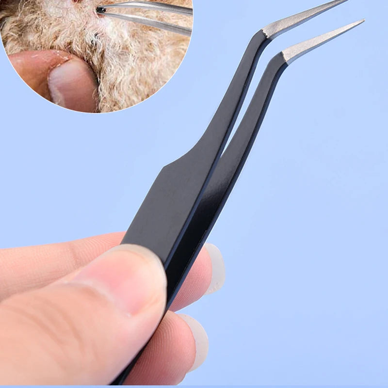 2-in-1 Stainless Steel Tick Removal Tweezers