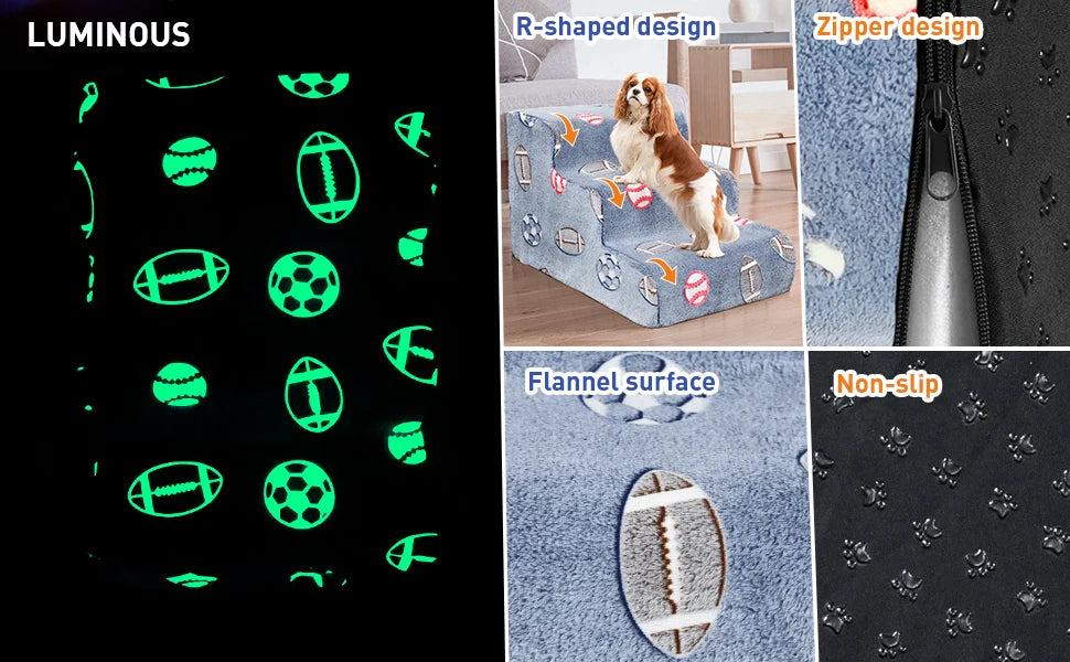 Moebypet Luminous Anti-Slip Memory Foam Pet Stairs