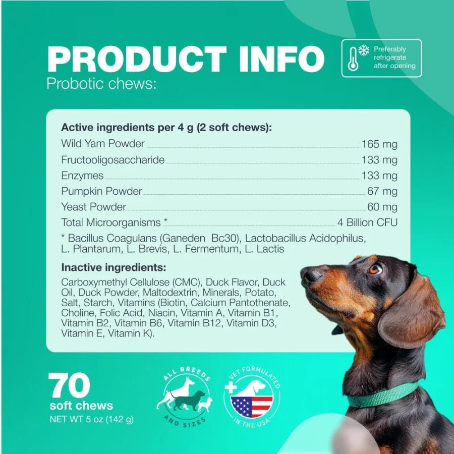 Dog Probiotic & Digestive Enzyme Soft Chew Travel Pack
