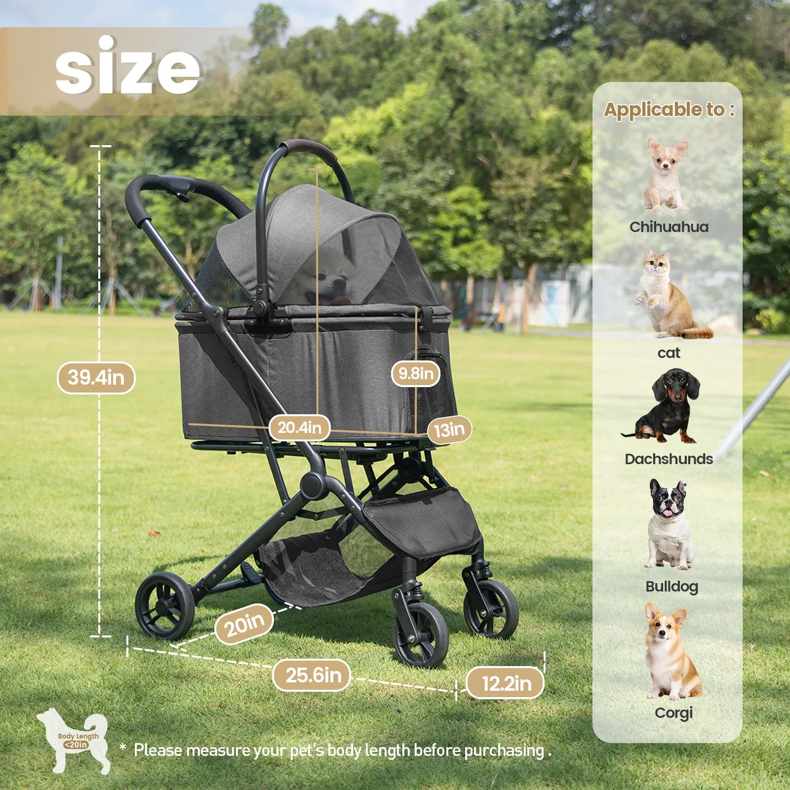 Cozy Dual Use Pet Stroller w/Detachable Carrier