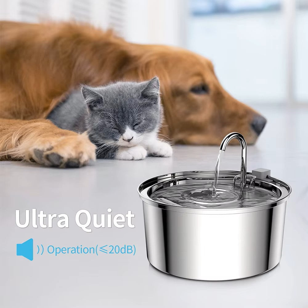 Ultra-Quiet Stainless Steel Pet Water Fountain