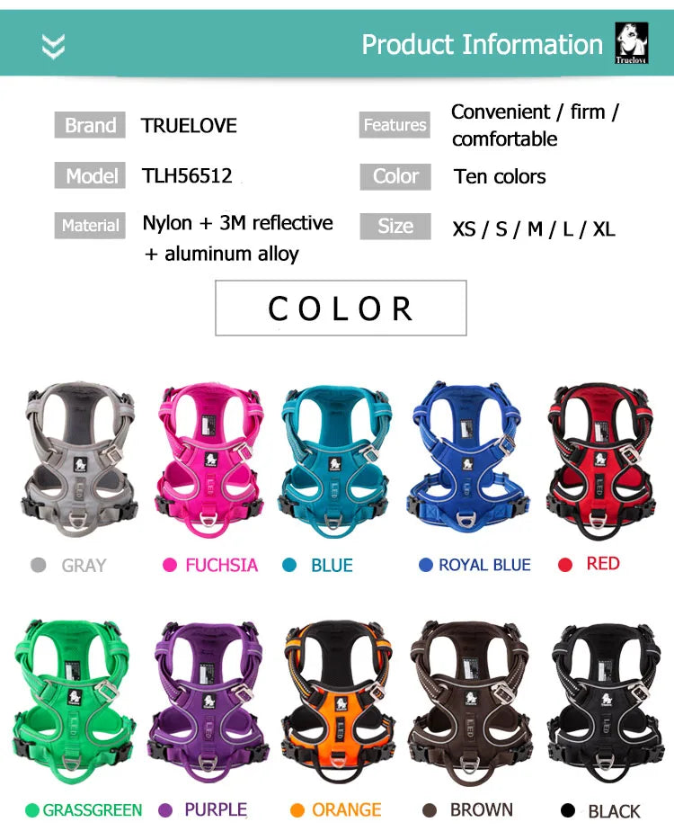 Truelove Reflective No-Pull Dog Vest Harness