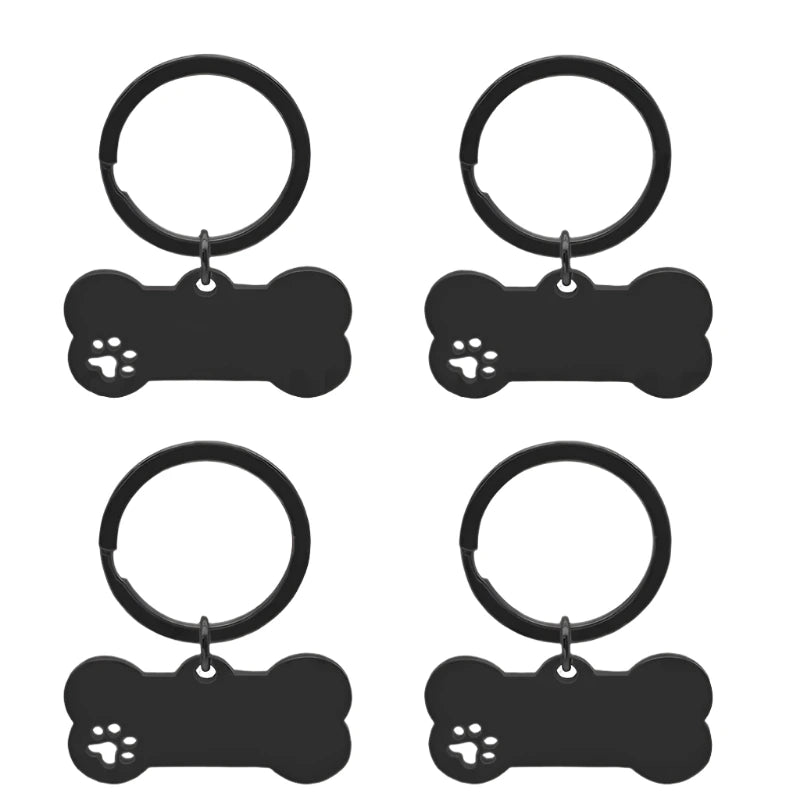 10PC Set Stainless Steel Paw Bone Blank Dog ID Tags