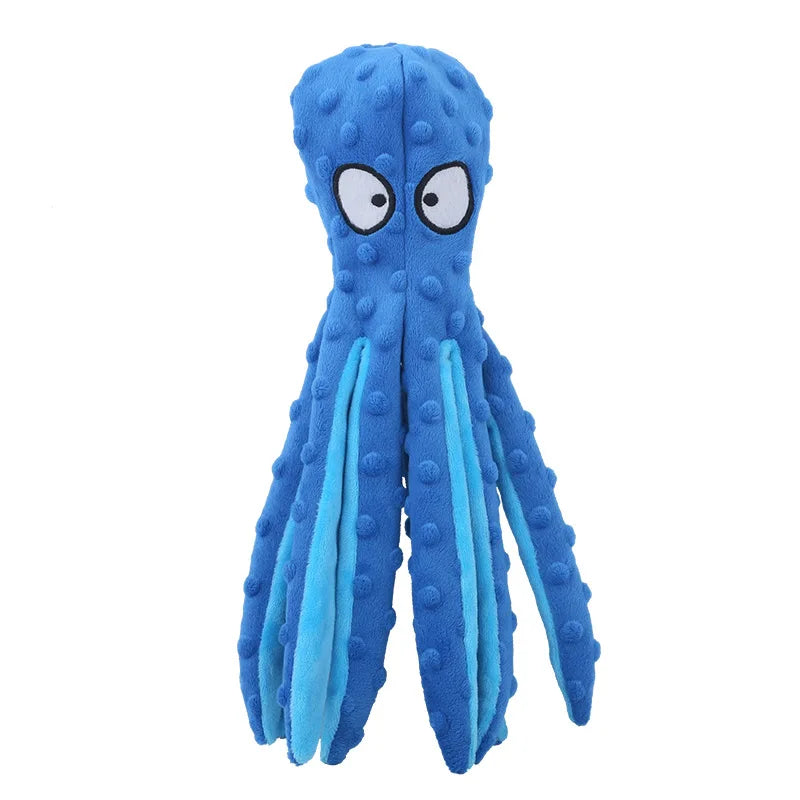 Octopus Shaped Plush Dog Squeaky Toy