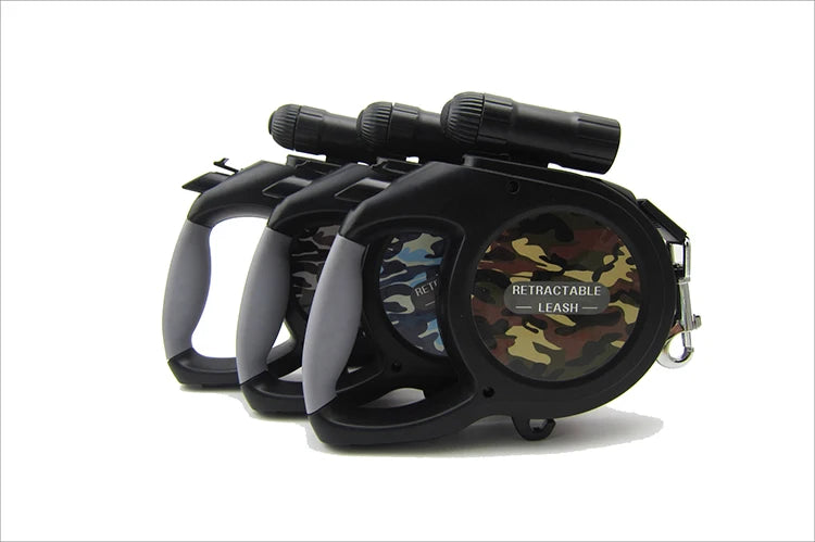 CAMO Retractable Leash w/ LED Light for Large Dogs