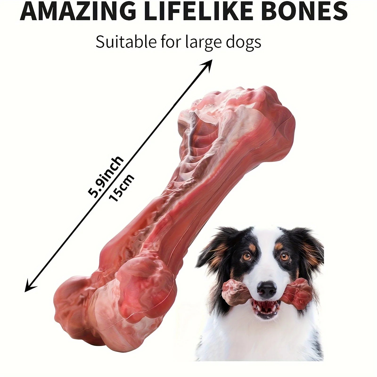 Bone-Shaped Indestructible Rubber Dog Chew Toy