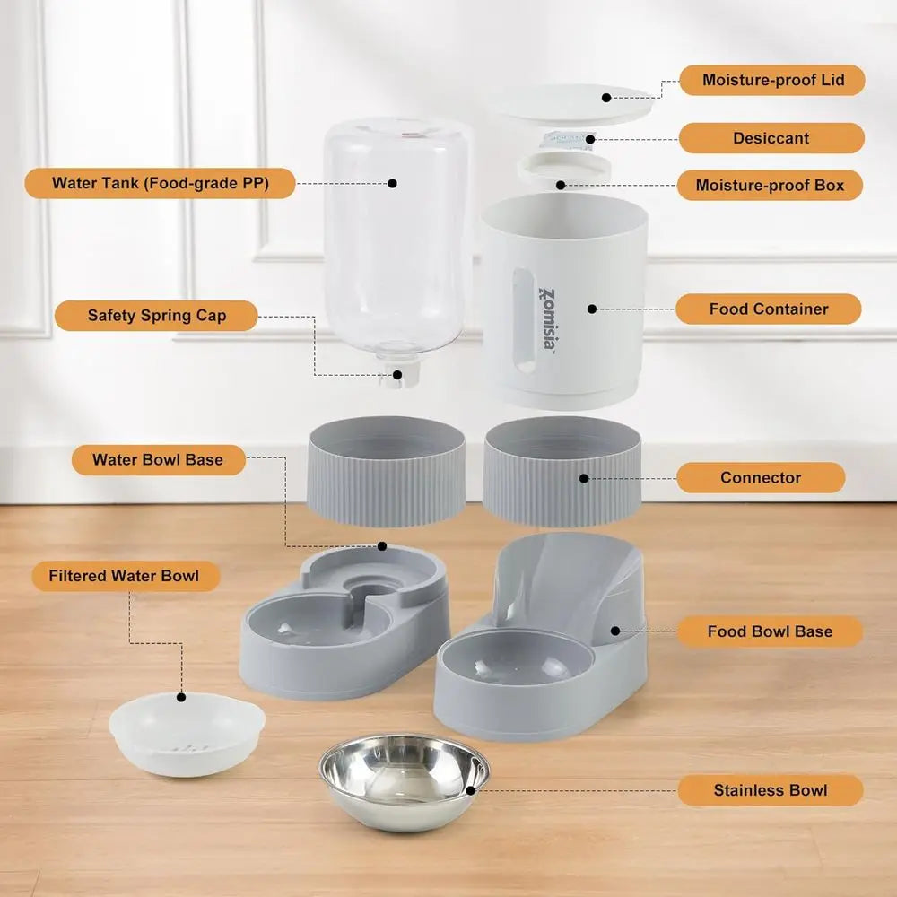 Gravity  Automatic Pet Food & Water Dispenser Set